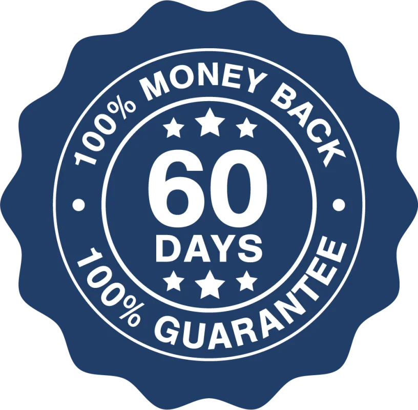VisiFlora-60-day risk-free money-back guarantee badge